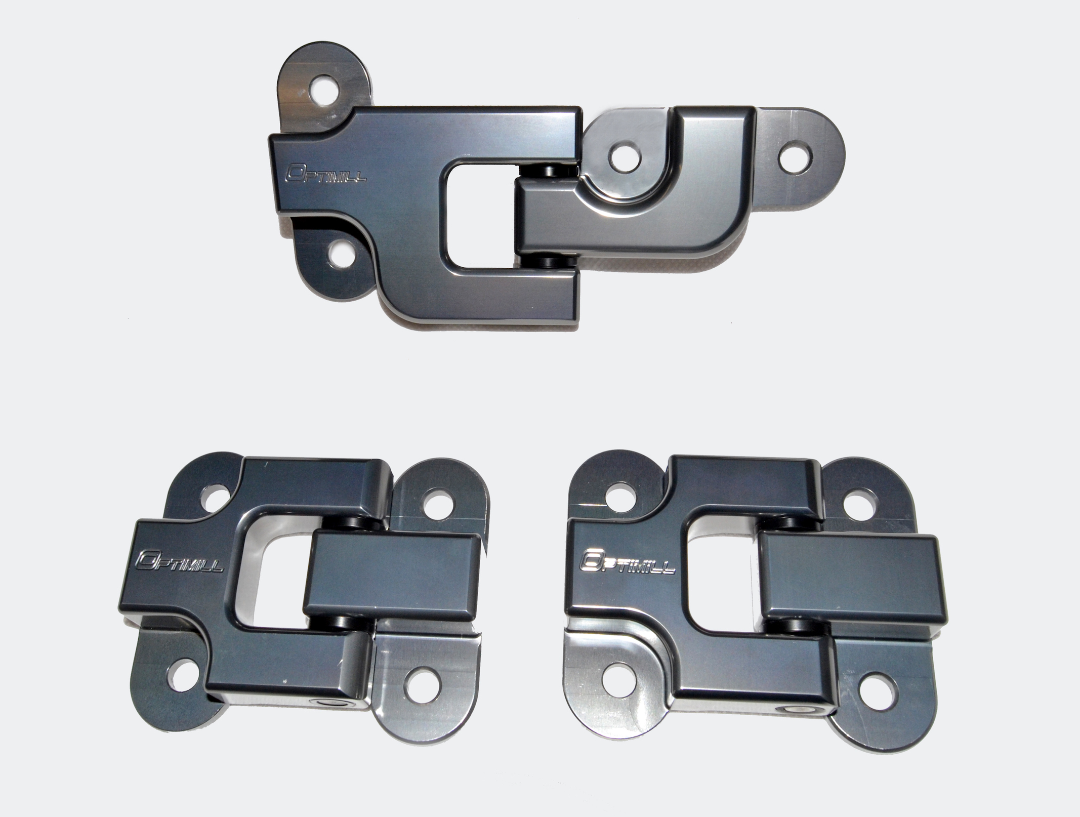 Landrover Defender Rear Door Hinges set of 3 in New Grey, Optimill Race